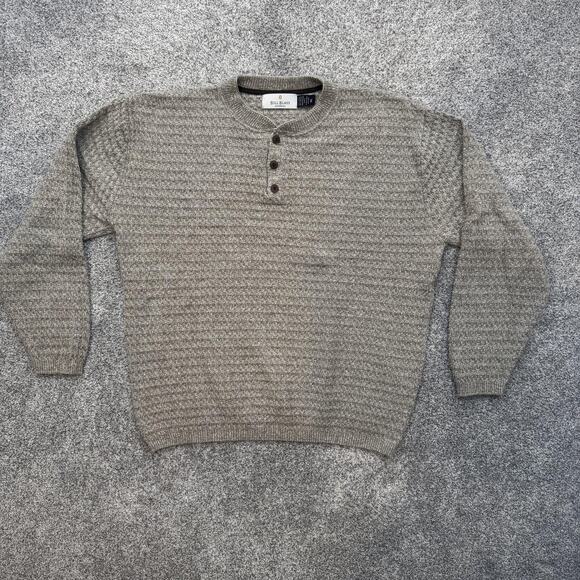 Bill Blass Sweater Mens 2XL XXL Henley Knit Pullover Casual Textured Pattern - Picture 1 of 8